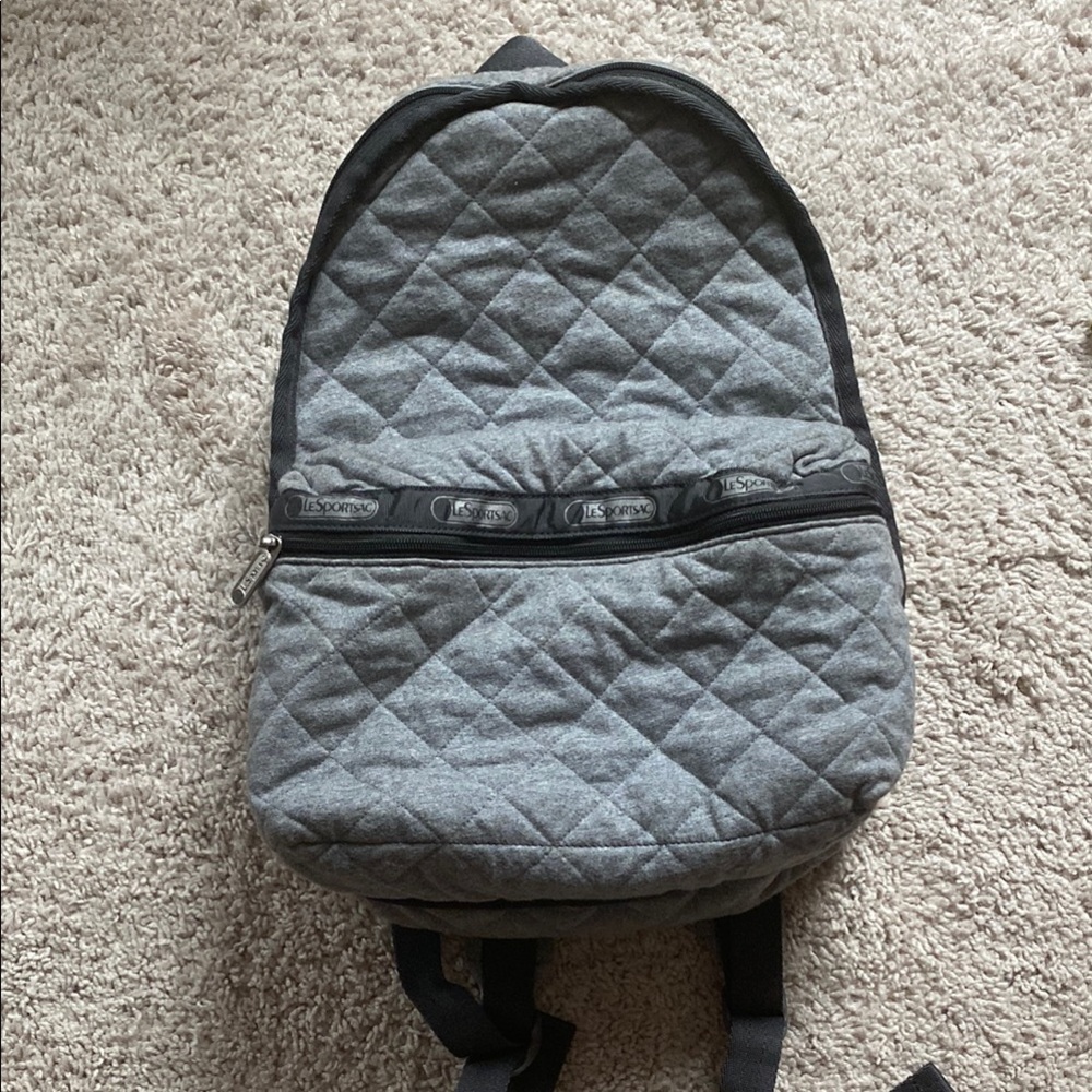 LeSportSac Gray Quilted Backpack